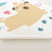 Happy Puggy Sherpa Blanket Deken (3/4)