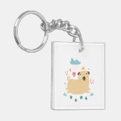 Happy Puggy Sleutelhanger #2 (Voorkant Links)