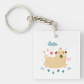 Happy Puggy Sleutelhanger #2 (Voorkant)