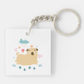 Happy Puggy Sleutelhanger #2 (Achterkant)
