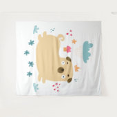 Happy Puggy Tapestry Wandkleed (Voorkant (horizontaal))