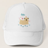 Happy Puggy Trucker Hat Trucker Pet (Voorkant)