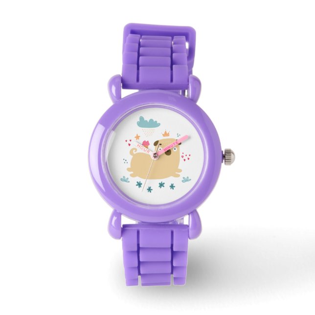 Happy Puggy Watch Horloge (Voorkant)