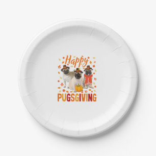 Happy Pugsgiving Cute Thanksgiving Pug Dog Week P Papieren Bordje
