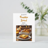 Happy Pumpkin Bread Day | 30 oktober Briefkaart (Staand voorkant)
