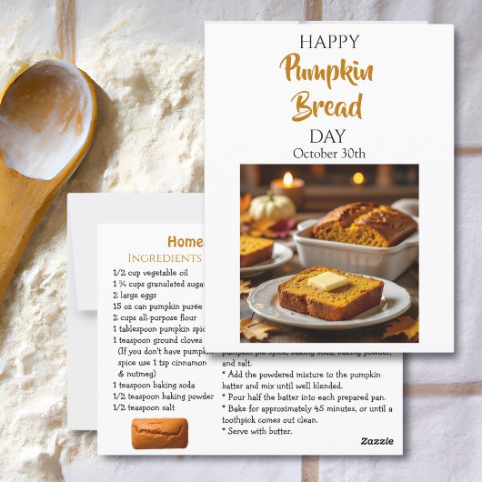 Happy Pumpkin Bread Day | 30 oktober Briefkaart