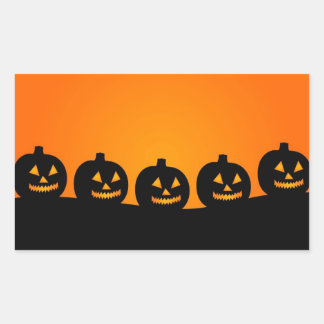 Happy Pumpkin Face Rechthoek Stickers