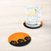 Happy Pumpkin Face Ronde papieren Onderzetter (Insitu)