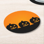 Happy Pumpkin Face Ronde papieren Onderzetter (Gebogen)