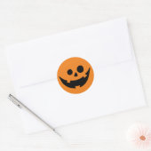 Happy Pumpkin Face Ronde Sticker (Envelop)