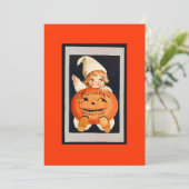 Happy Pumpkin Halloween Uitnodiging (Staand voorkant)