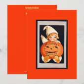 Happy Pumpkin Halloween Uitnodiging (Voorkant / Achterkant)
