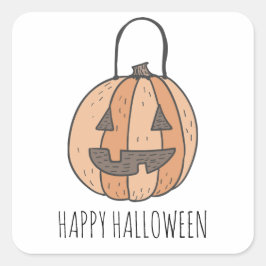 Happy Pumpkin Jack O Lantern Halloween Vierkante Sticker