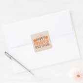 Happy pumpkin-kruidenwoord Seasonal Vierkante Sticker (Envelop)