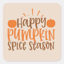 Happy pumpkin-kruidenwoord Seasonal Vierkante Sticker