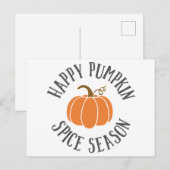 Happy Pumpkin Spice Season Briefkaart (Voorkant / Achterkant)