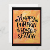Happy Pumpkin Spice Season Cute Herfst Briefkaart (Voorkant / Achterkant)