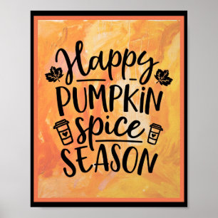 Happy Pumpkin Spice Season Cute Herfst Poster