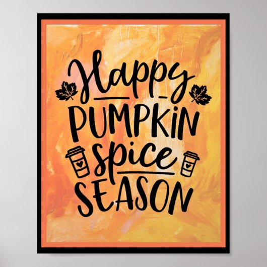Happy Pumpkin Spice Season Cute Herfst Poster (Voorkant)