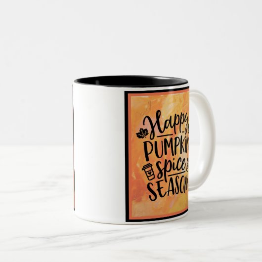Happy Pumpkin Spice Season Cute Herfst Tweekleurige Koffiemok (Voorkant rechts)