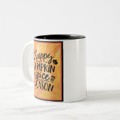 Happy Pumpkin Spice Season Cute Herfst Tweekleurige Koffiemok (Voorkant links)