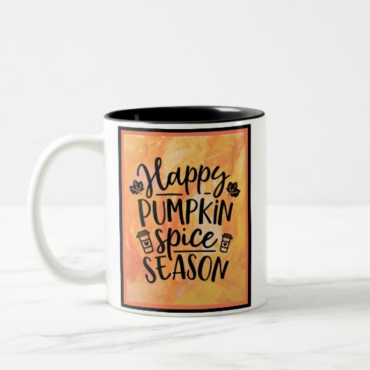 Happy Pumpkin Spice Season Cute Herfst Tweekleurige Koffiemok (Links)
