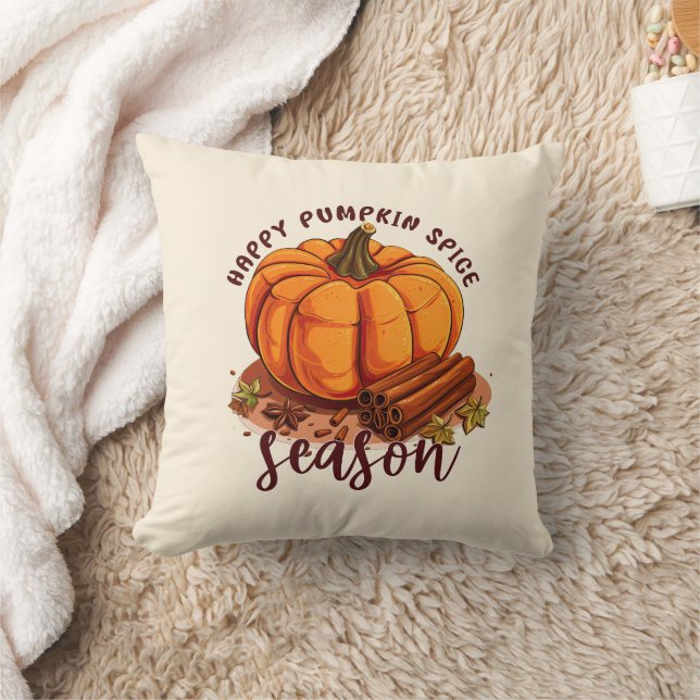 Happy Pumpkin Spice Season - Gezellige herfstvibes Kussen (Deken)