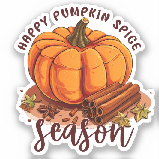 Happy Pumpkin Spice Season - Gezellige herfstvibes Sticker (Voorkant)