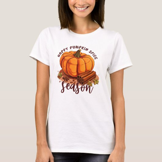 Happy Pumpkin Spice Season - Gezellige herfstvibes T-shirt (Voorkant)