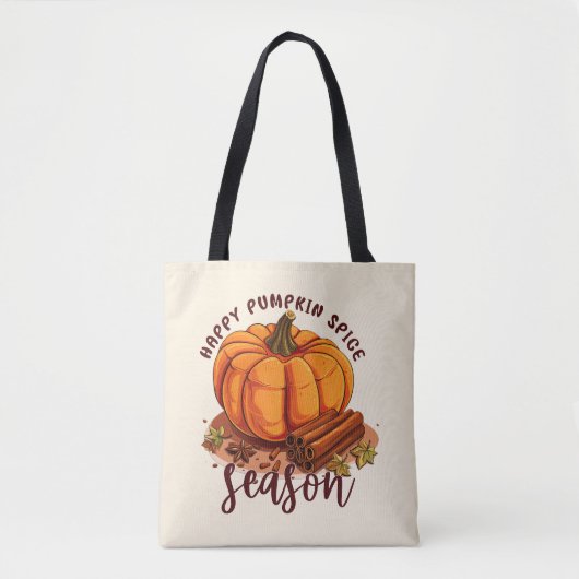 Happy Pumpkin Spice Season - Gezellige herfstvibes Tote Bag (Voorkant)