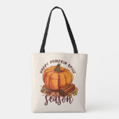 Happy Pumpkin Spice Season - Gezellige herfstvibes Tote Bag (Achterkant)