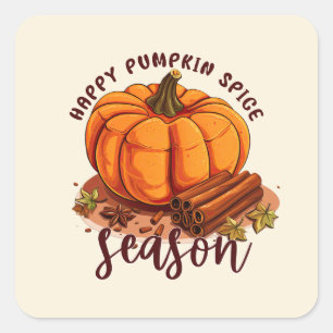 Happy Pumpkin Spice Season - Gezellige herfstvibes Vierkante Sticker