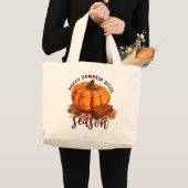 Happy Pumpkin Spice Season Grote Tote Bag (Voorkant (product))