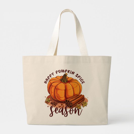Happy Pumpkin Spice Season Grote Tote Bag (Achterkant)