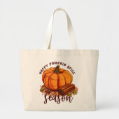 Happy Pumpkin Spice Season Grote Tote Bag (Voorkant)
