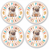 Happy Pumpkin Spice Season Pug Sticker (Voorkant)
