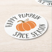 Happy Pumpkin Spice Season Ronde Kartonnen Onderzetter (Gebogen)