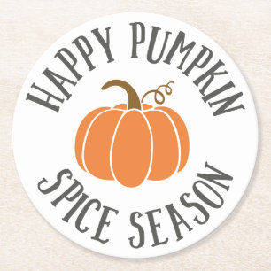 Happy Pumpkin Spice Season Ronde Kartonnen Onderzetter
