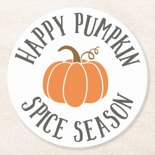Happy Pumpkin Spice Season Ronde Kartonnen Onderzetter (Voorkant)