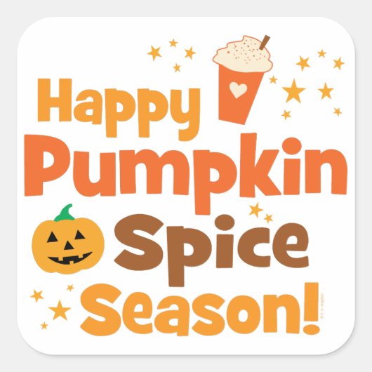 Happy Pumpkin Spice Season Vierkante Sticker (Voorkant)
