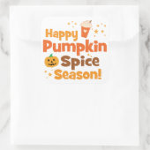 Happy Pumpkin Spice Season Vierkante Sticker (Tas)