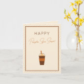 Happy Pumpkin Spice Seizoen Grappige Herfst Kaart (Gele Bloem)