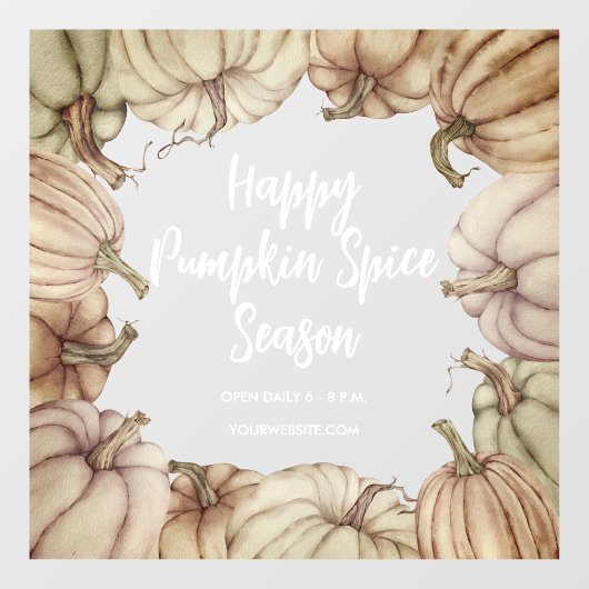 Happy Pumpkin Spice Window Cling Raamsticker (Vel)