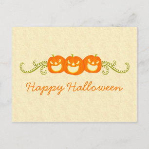 Happy Pumpkin Swirls Halloween Briefkaart