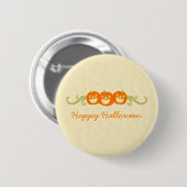 Happy Pumpkin Swirls Halloween Button (Voorkant /achterkant)