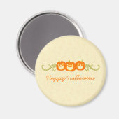 Happy Pumpkin Swirls Halloween Magnet (Voorkant / Achterkant)