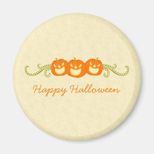 Happy Pumpkin Swirls Halloween Magnet (Voorkant)