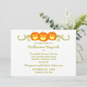 Happy Pumpkin Swirls Halloween Party Invitation Kaart (Staand voorkant)