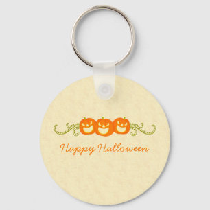Happy Pumpkin Swirls Halloween Sleutelhanger