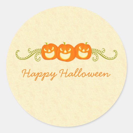 Happy Pumpkin Swirls Halloween Stickers (Voorkant)